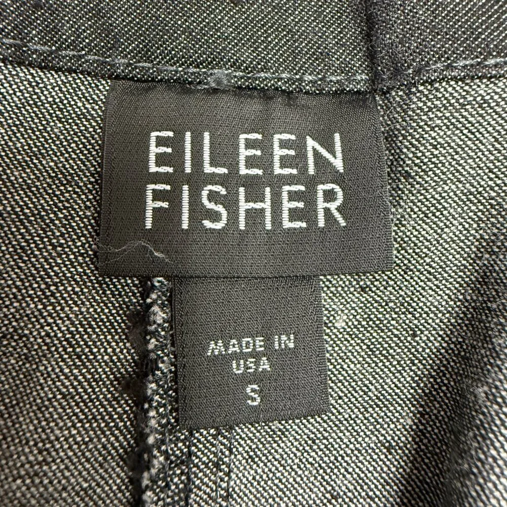 EUC Women's EILEEN FISHER‎ Long A-Line Denim Black Skirt | Size S